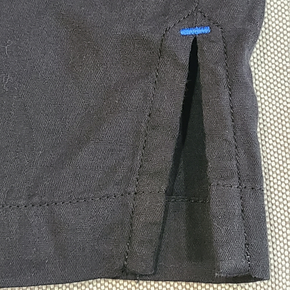 TOMMY BAHAMA Black on Black Palm Pattern Soft Relaxed Short Sleeve Collar L - Picture 8 of 11